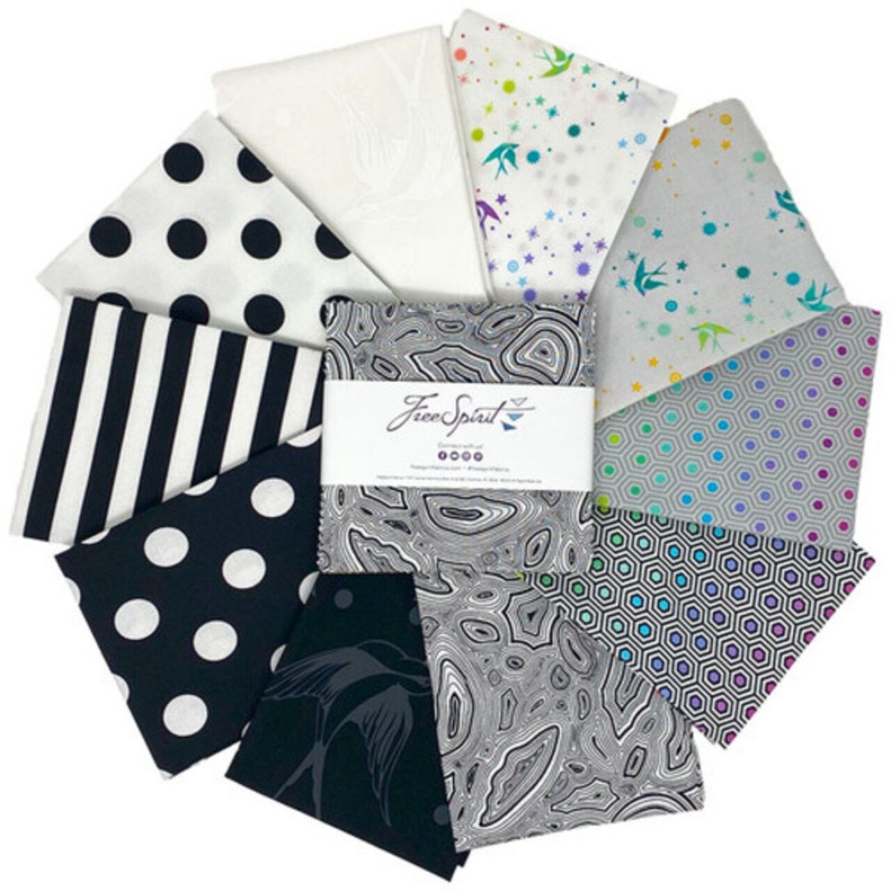 True Colors 5" Square Pack (Charm Pack) in Graphite by Tula Pink for Free Spirit (FB6CPTP.GRAPHITE)